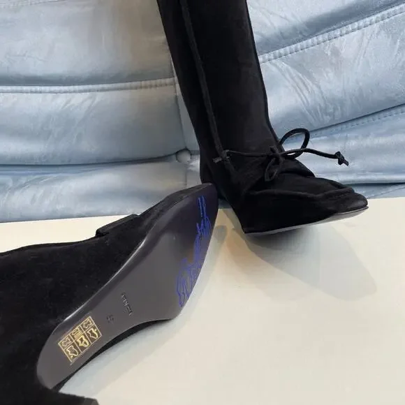 Burberry Storm Suede Knee-High Boots - Picture 5 of 5